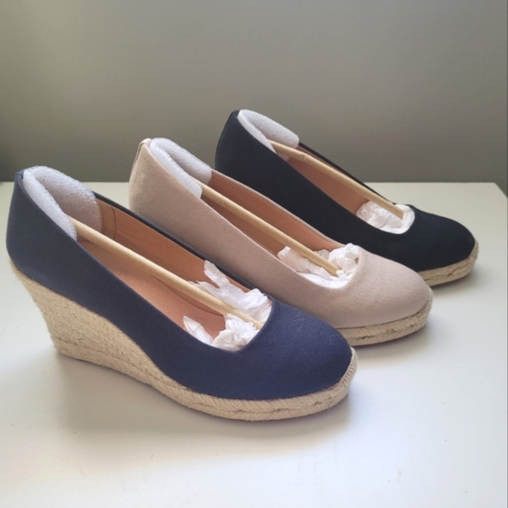 NWT Black & Tan J.Crew Wedges